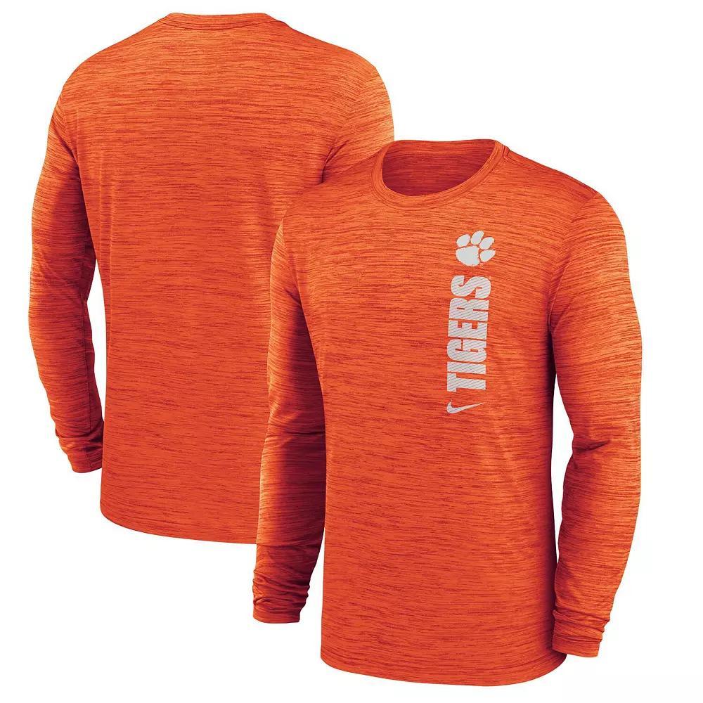 Men's Nike Orange Clemson Tigers 2024 Sideline Velocity Performance Long Sleeve T-Shirt, Size: Medium Product Image