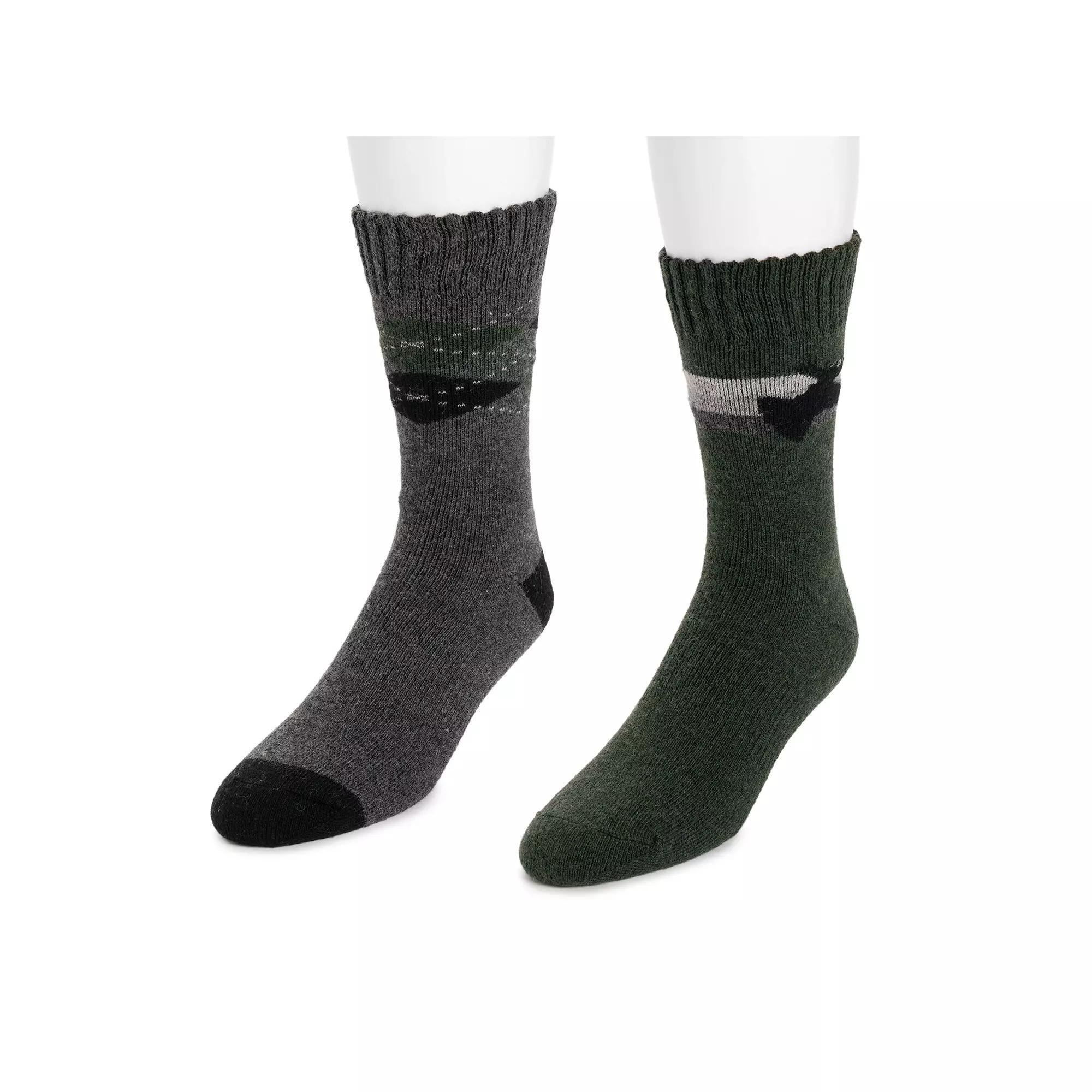 Mens MUK LUKS 2-Pack Wool Blend Boot Socks Product Image