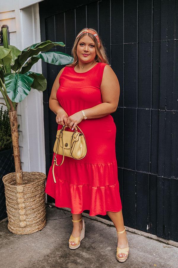 Summer Masquerade Shift Dress In Red Curves Product Image
