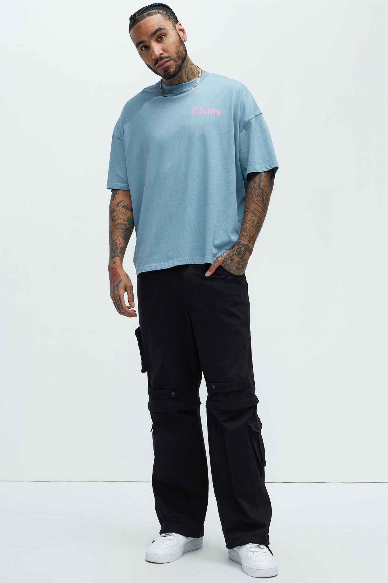 Dark Future Chaos Oversized Short Sleeve Tee - SkyBlue Product Image