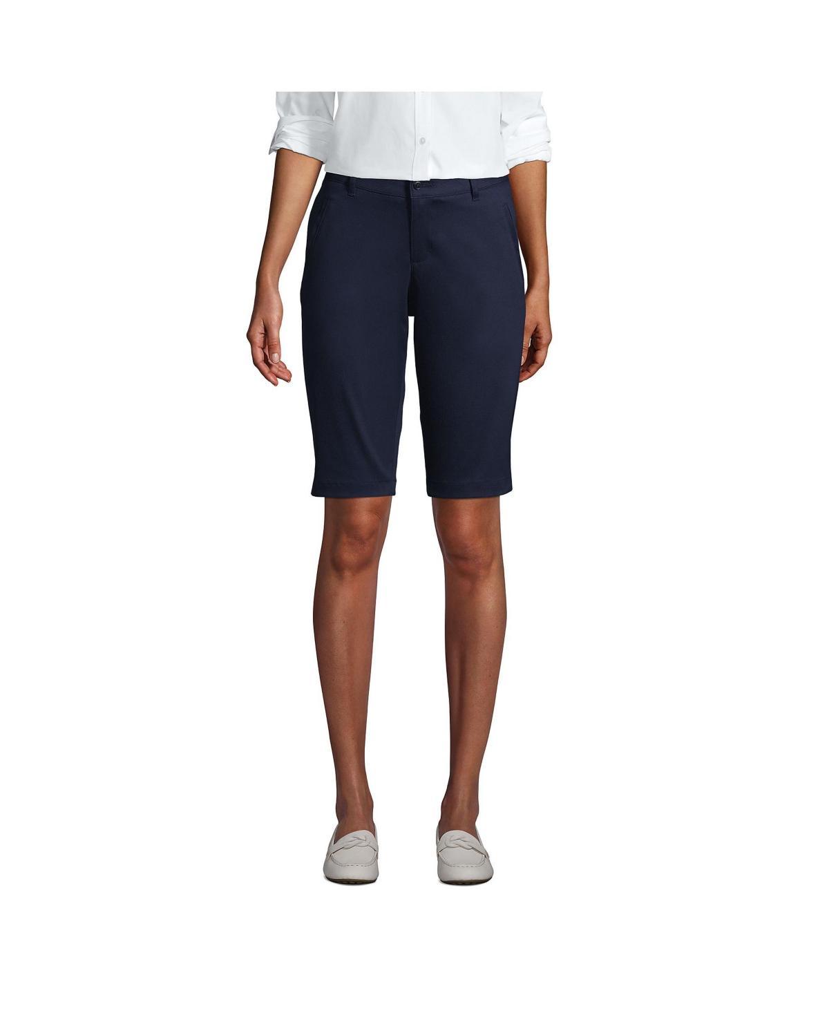 Women's Lands' End Stretch Chino Bermuda Shorts, Size: 10, Green Product Image