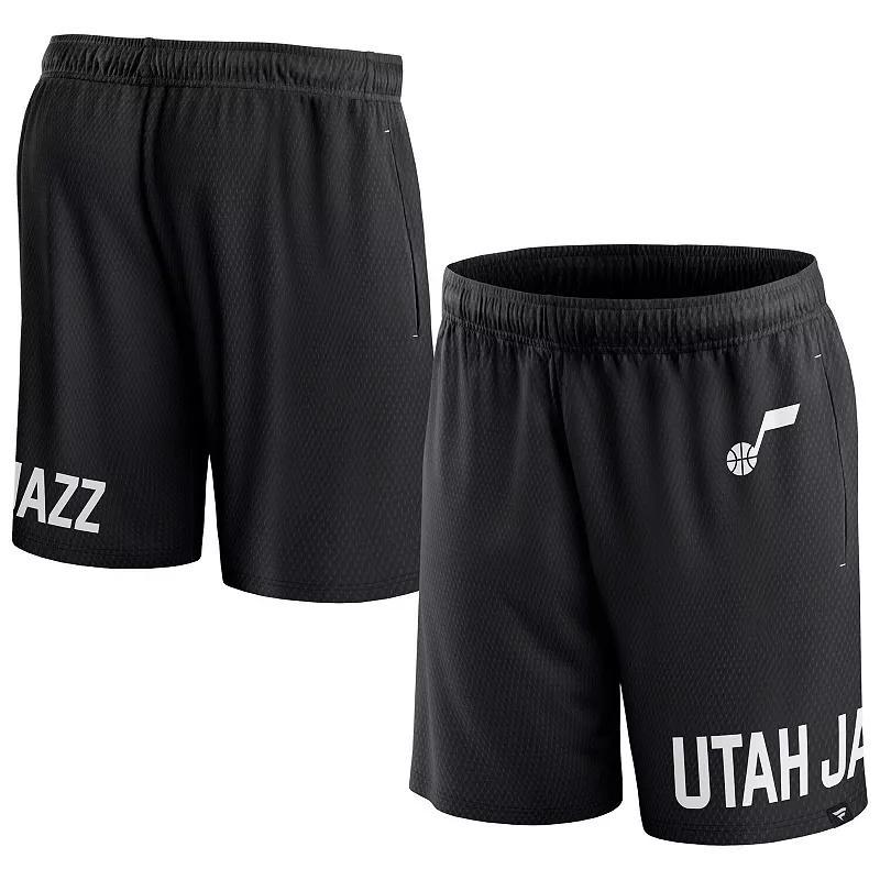 Men's Fanatics Branded Black Utah Jazz Free Throw Mesh Shorts, Size: Medium, Jaz Black Product Image