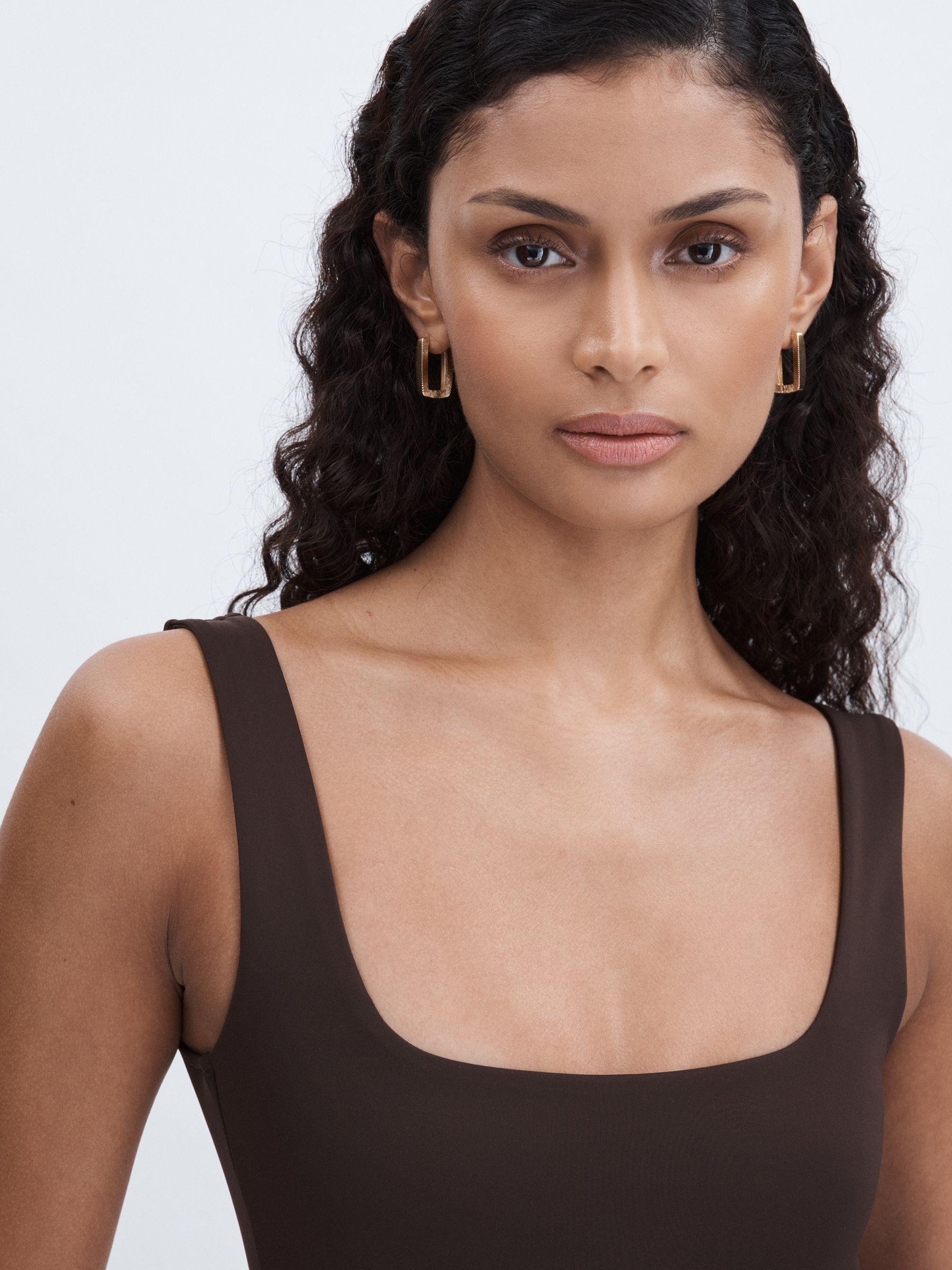 Good American Scuba Tank Bodysuit in Black/Brown Product Image