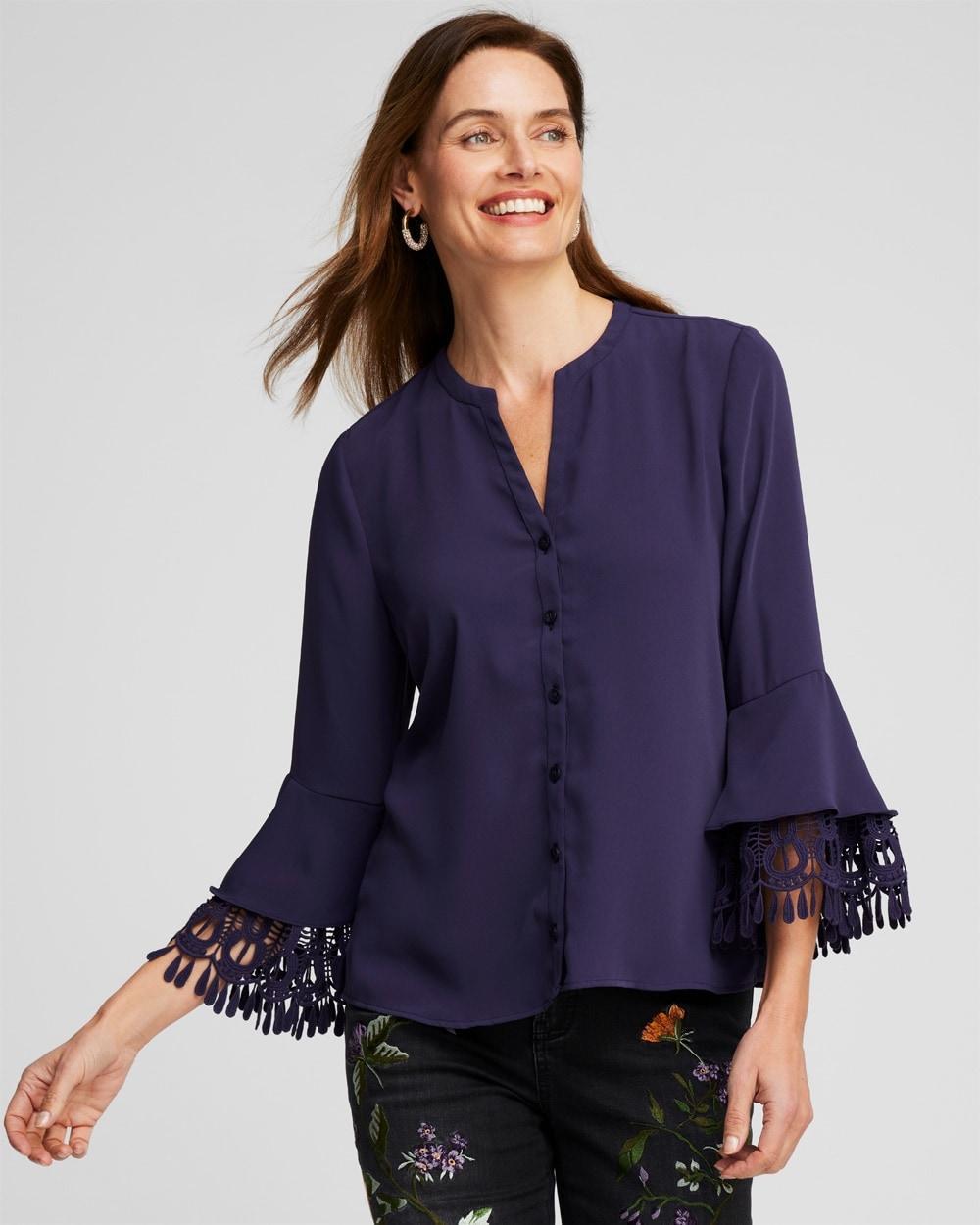 Lace Detail Long Sleeve Top Product Image