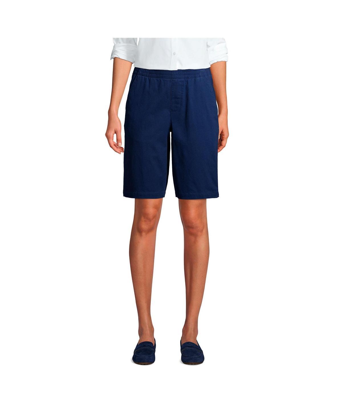 Women's Lands' End Pull-On Long Chino Bermuda Shorts, Size: 2, Evening  Chambray Product Image