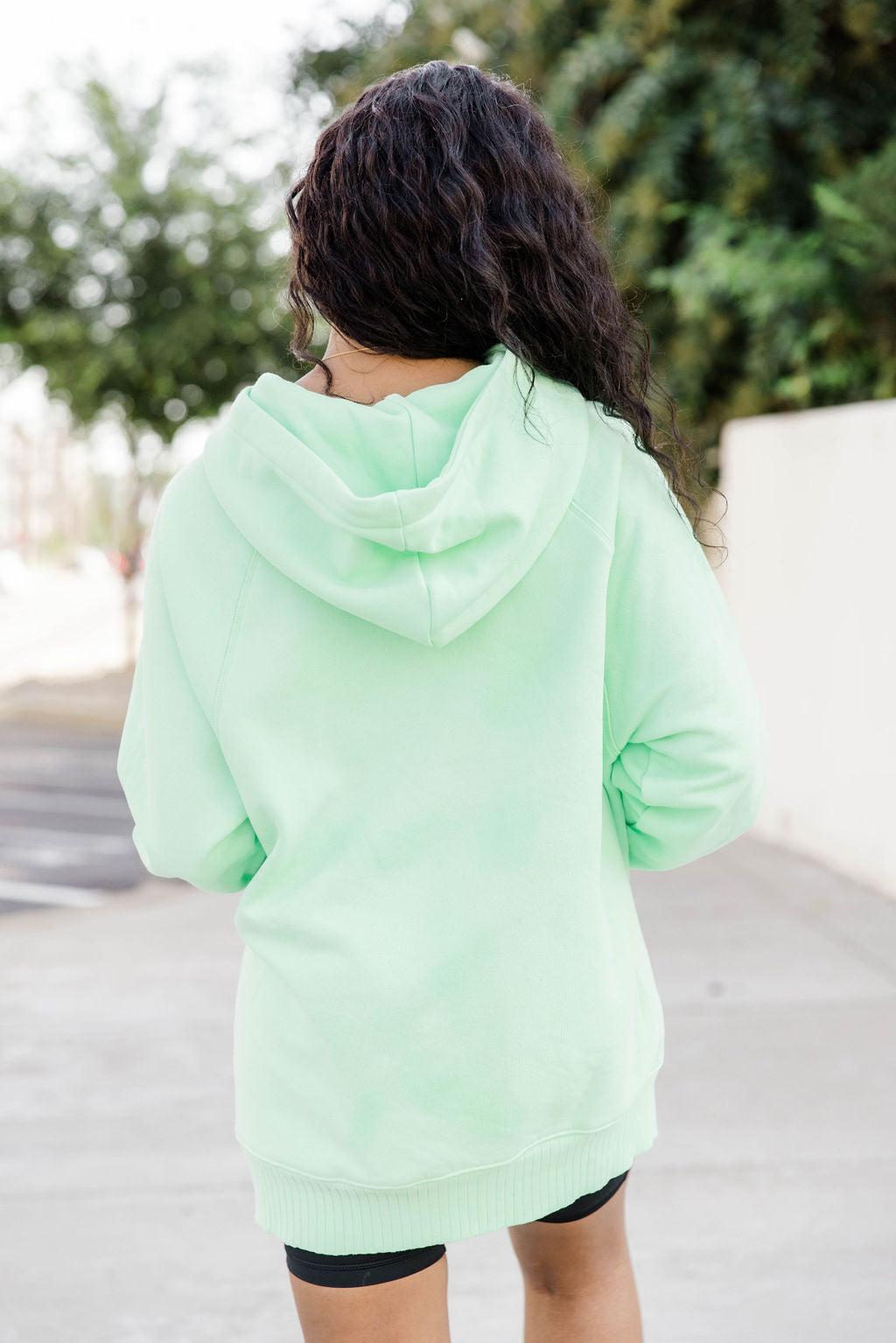 Never Let Go Lime Oversized Split Hem Hoodie FINAL SALE Product Image