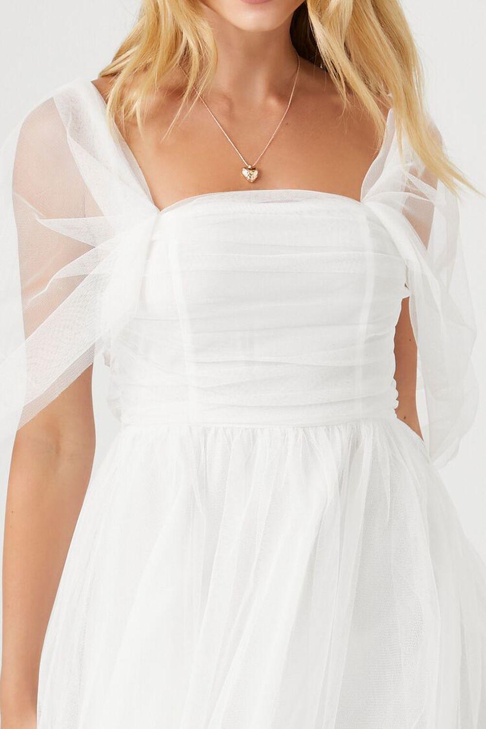 Mesh Draped-Sleeve Mini Dress | Forever 21 Product Image