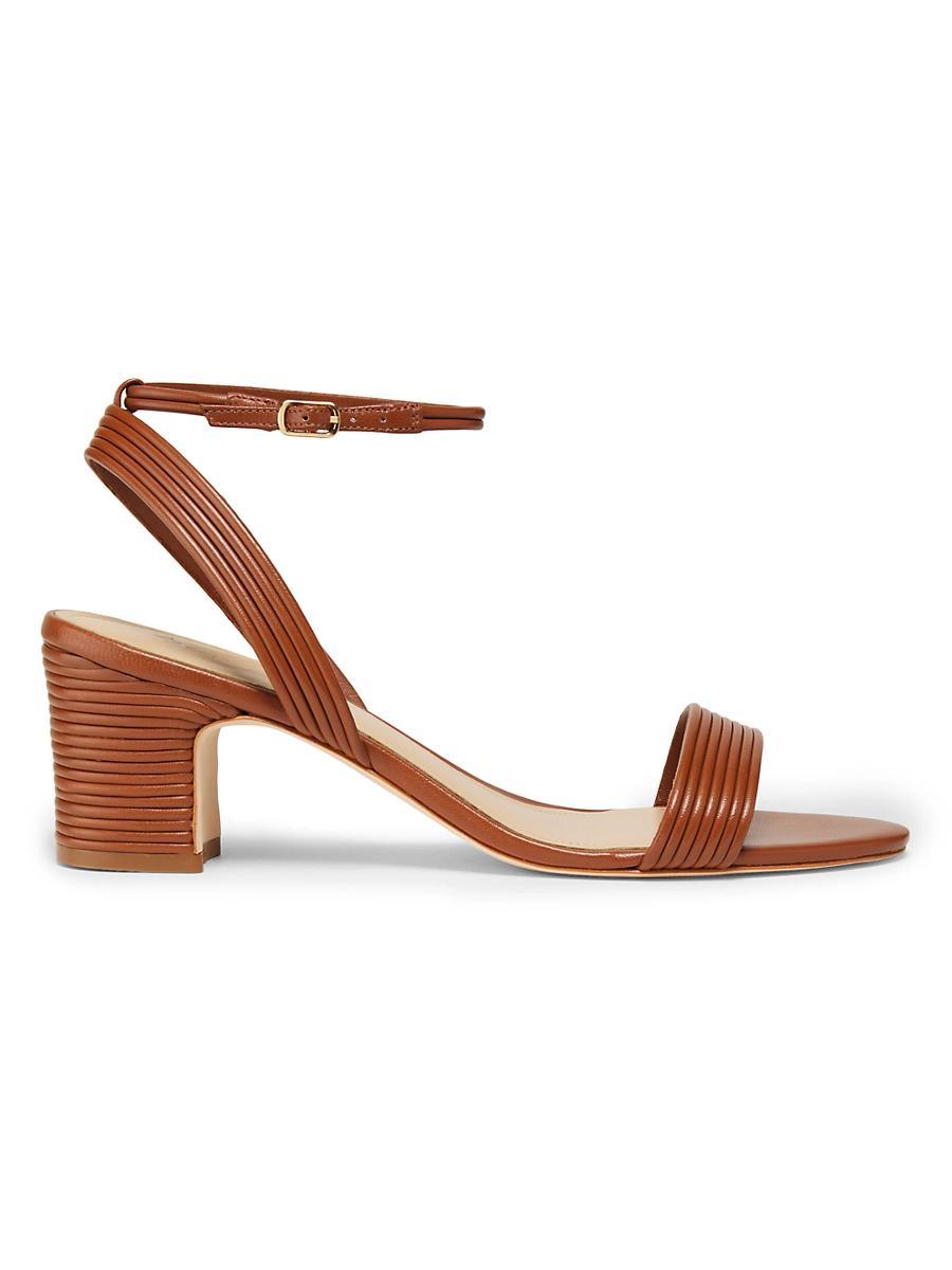 Womens Ankle Strap 60MM Corded Leather Sandals Product Image
