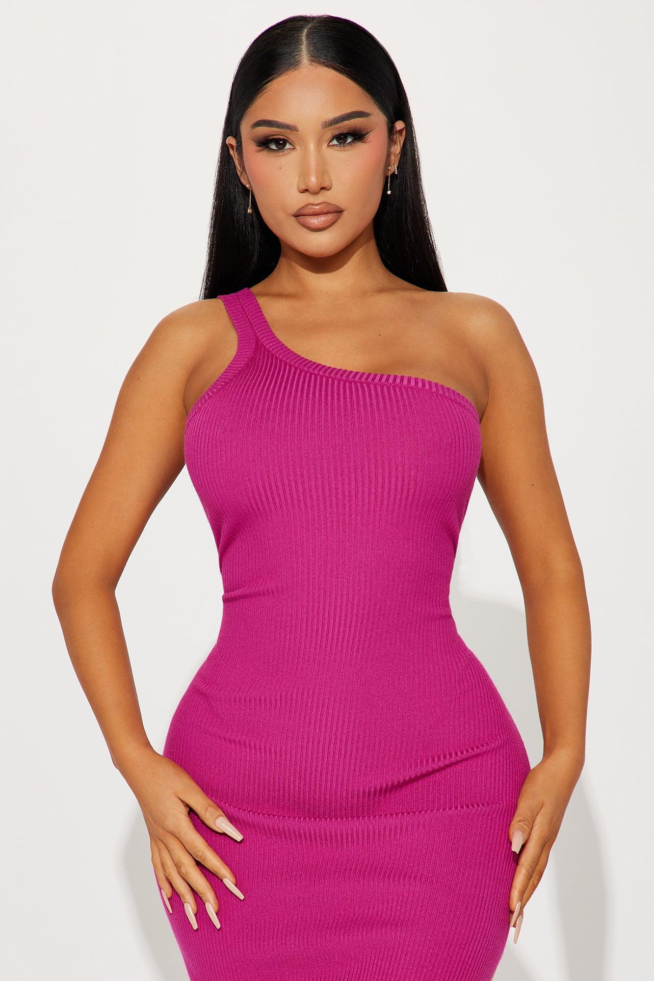 Naydine Sweater Midi Dress - Magenta Product Image