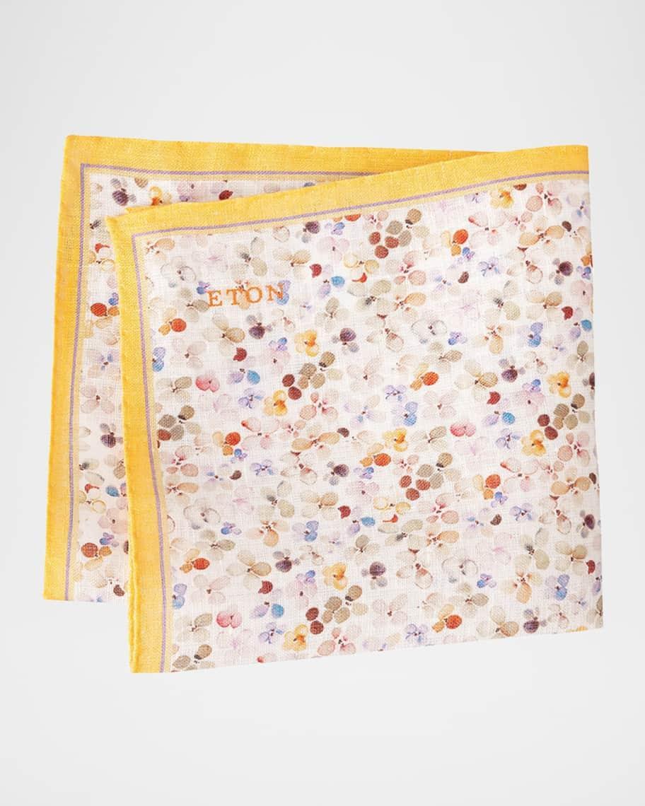 Mens Floral Linen Pocket Square Product Image