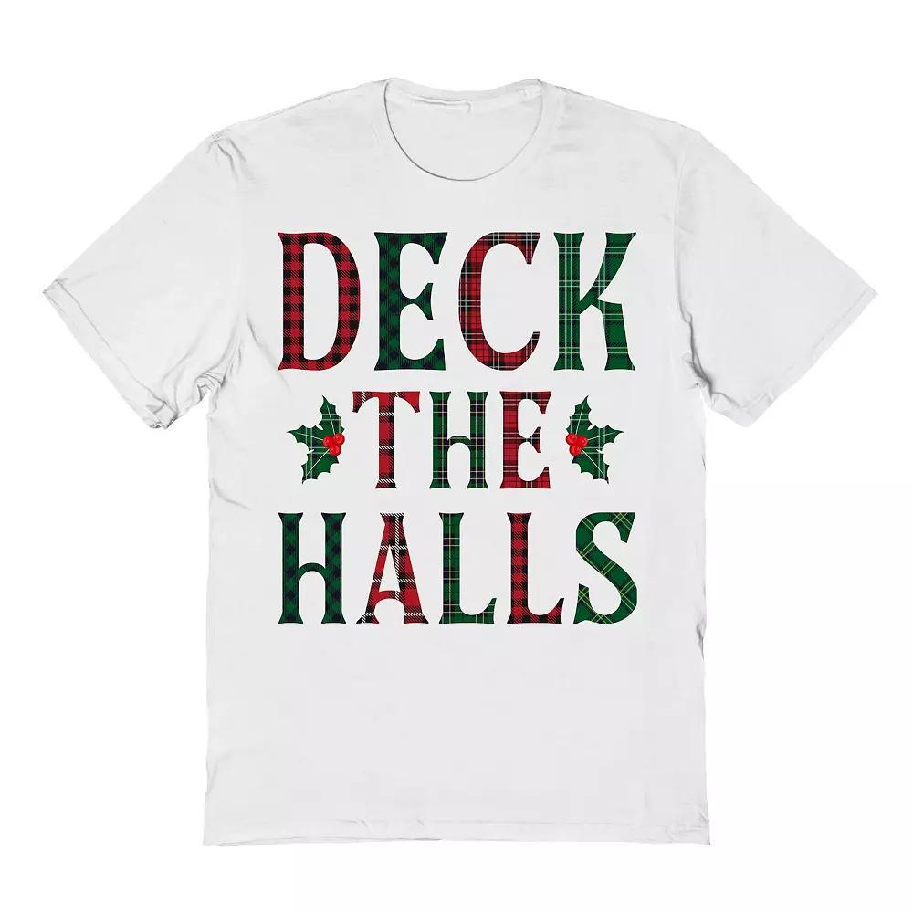 Men's Deck The Halls Christmas Graphic Tee, Size: Small, White Product Image