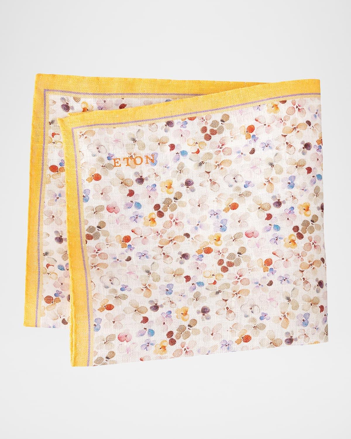 Mens Floral Linen Pocket Square Product Image