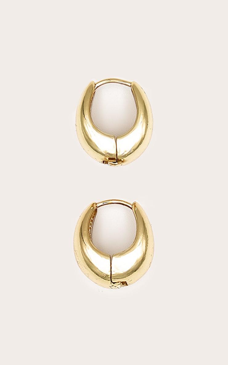 Real Gold Plated Drop Huggie Hoop Earrings Product Image