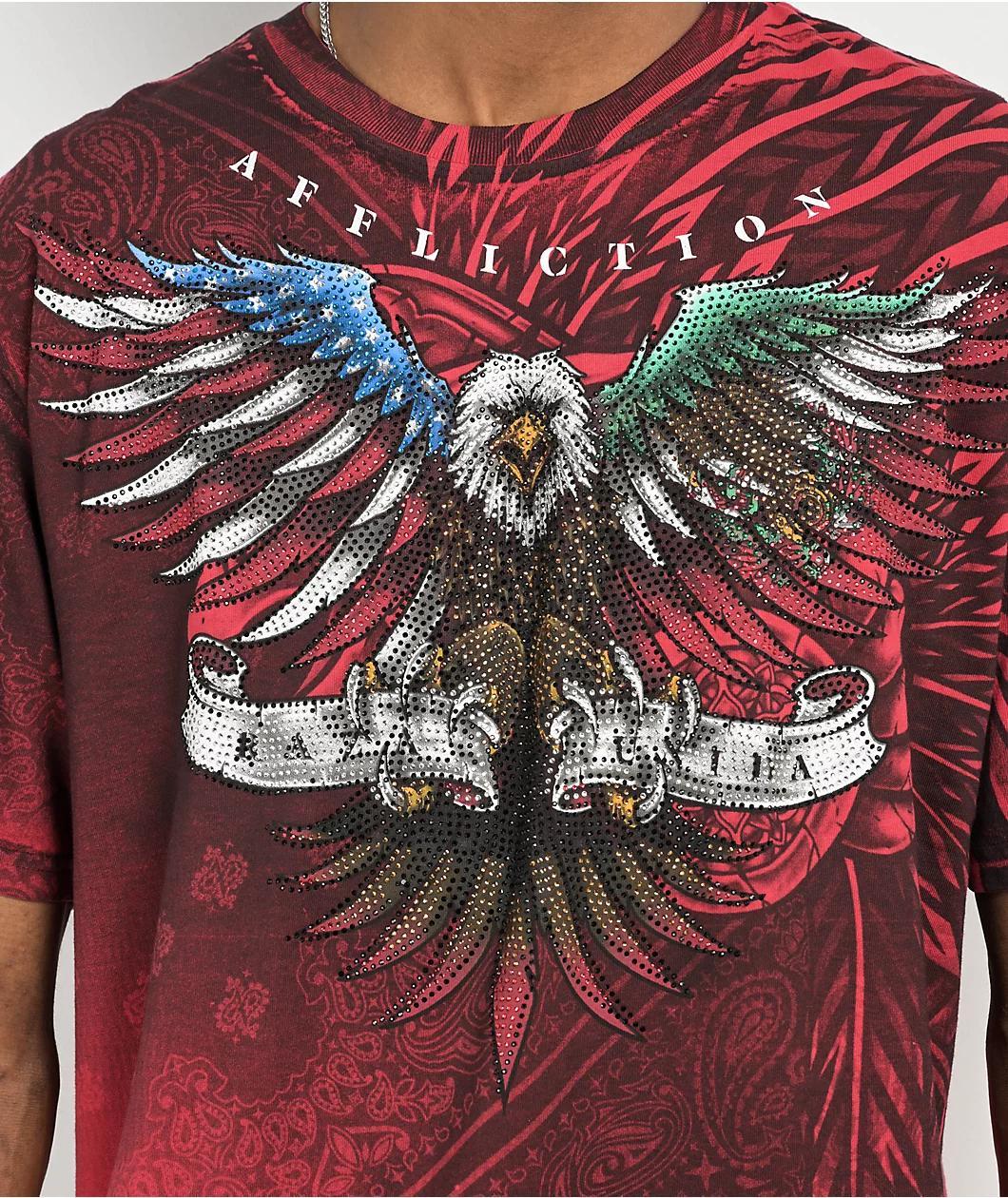 Affliction Raza Unida Red T-Shirt Product Image