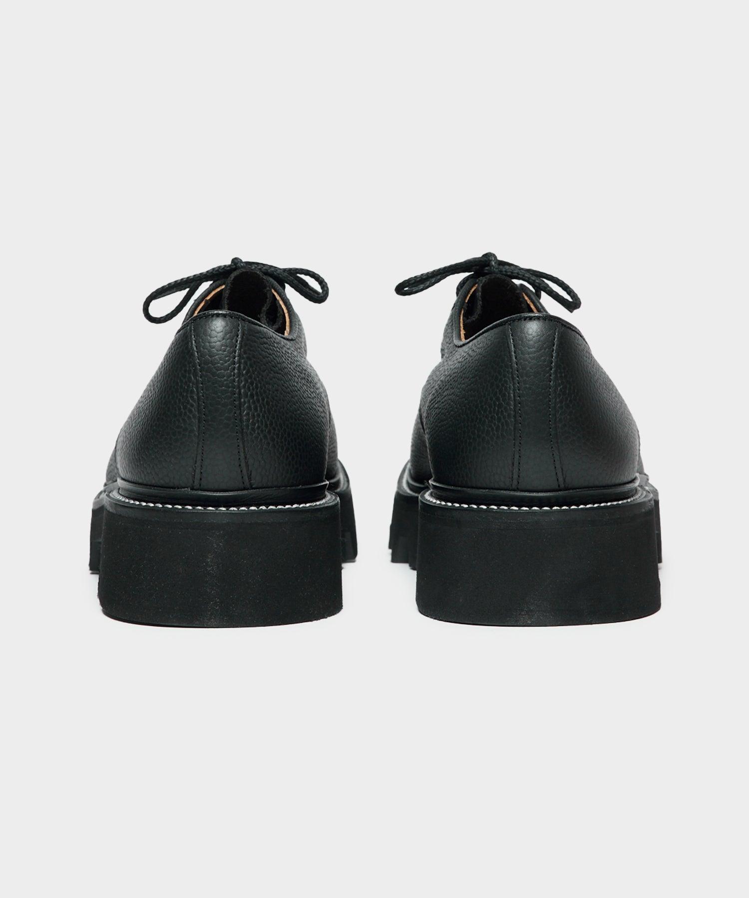 Todd Snyder x Tricker's Heath Derby Shoes in Black Scotch Grain Leather Product Image