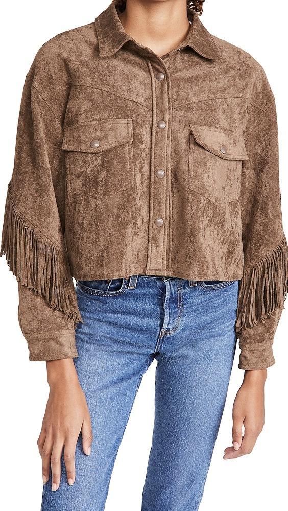 BLANKNYC Hot Cocoa Fringe Jacket | Shopbop Product Image