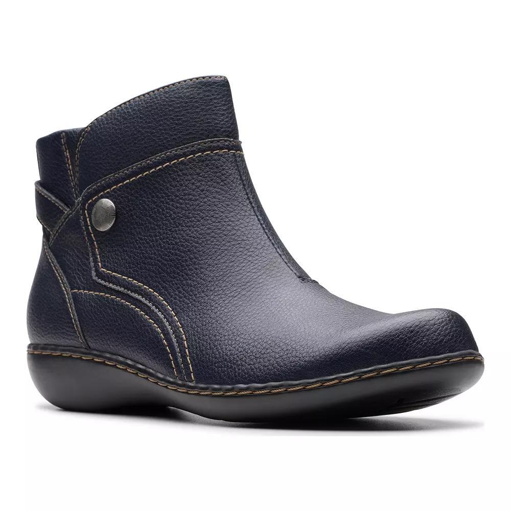 Clarks® Ashland Mabel Women's Leather Ankle Boots, Size: 6.5, Blue Tumbled Product Image