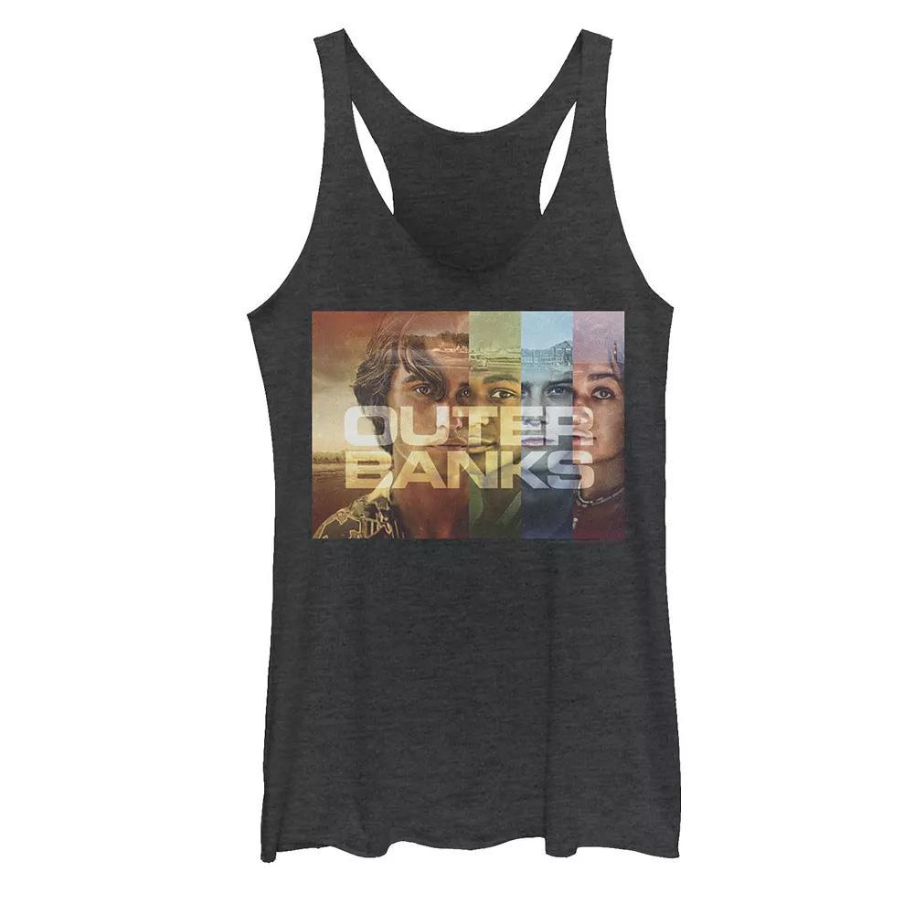 Juniors' Outer Banks Character Panels Poster Graphic Tank Top, Girl's, Size: XS, Black Grey Product Image