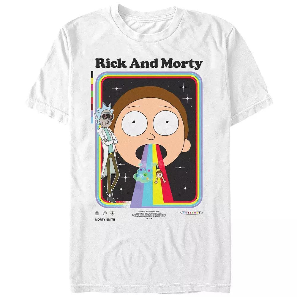 Men's Rick And Morty Rainbow Slide Graphic Tee, Size: Medium, White Product Image