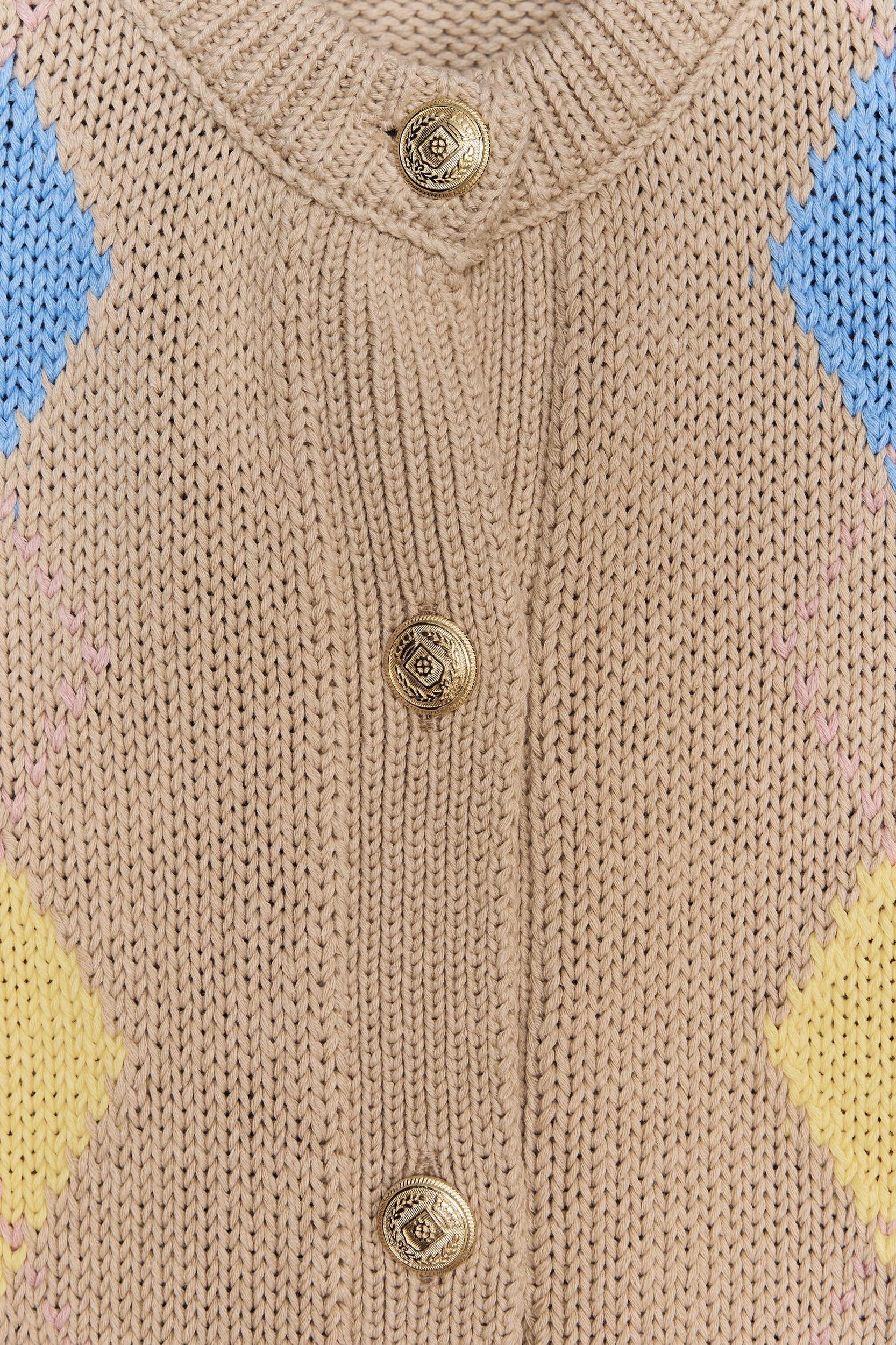 ARGYLE KNIT CARDIGAN Product Image