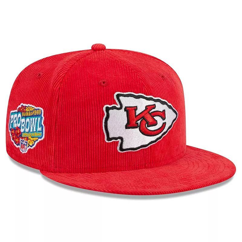 Men's New Era Red Kansas City Chiefs Throwback Cord 59FIFTY Fitted Hat, Size: 7 1/4 Product Image