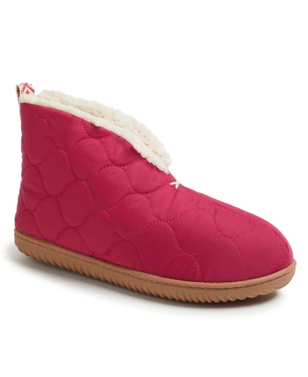 Dearfoams Warm Up Women's Ankle Boot Slippers, Size: Medium, Sangria Product Image