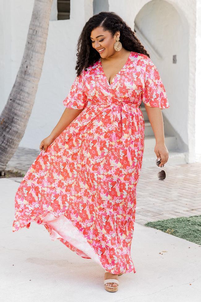 Ready For You Maxi Dress in Watercolor Red Floral Print FINAL SALE Product Image