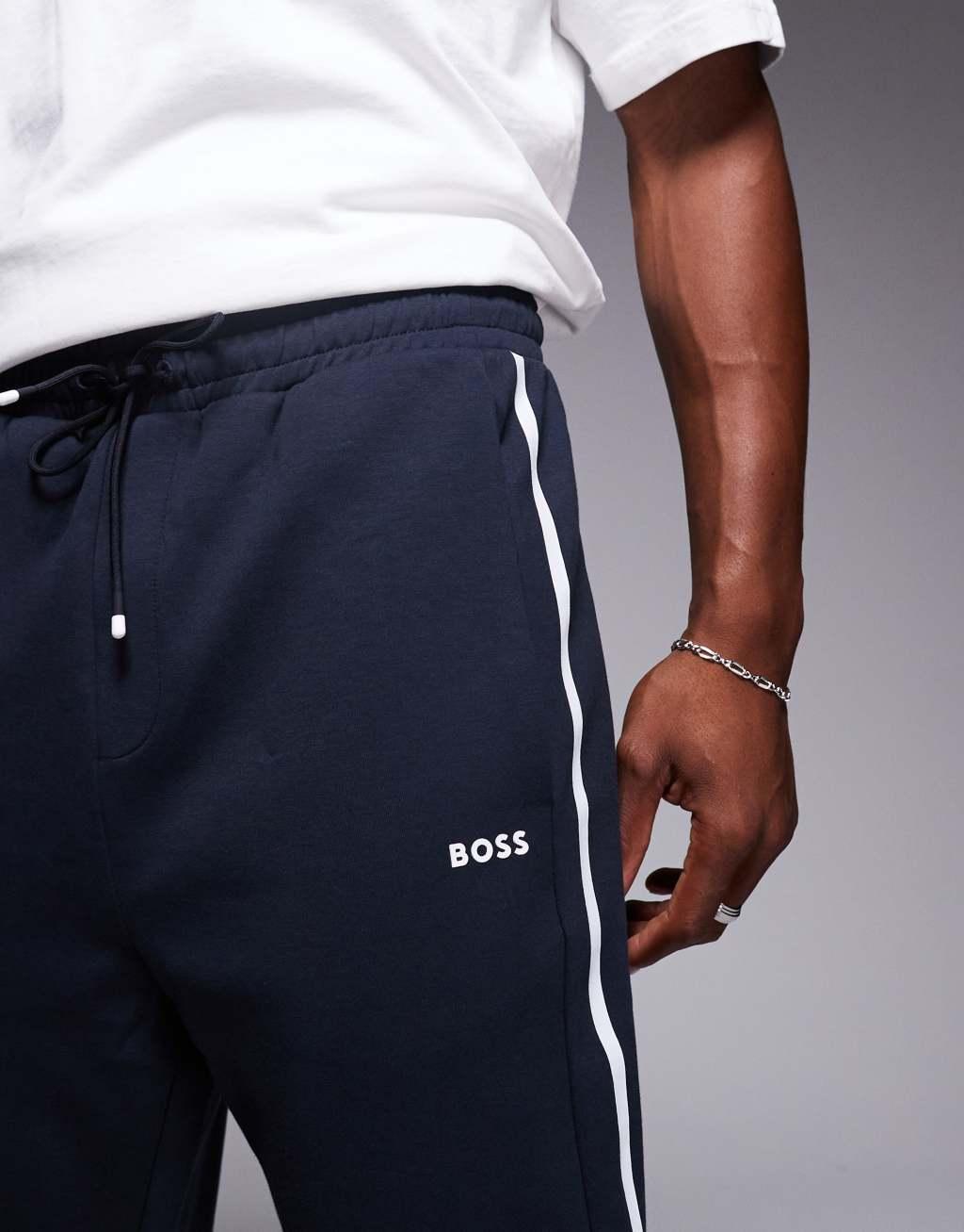 BOSS Green Hadiko cuffed sweatpants regular fit in navy - part of a set Product Image