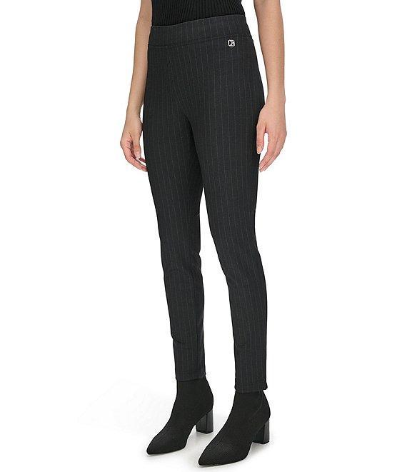 Calvin Klein Pinstripe Ponte Slim Fit Pull-On Pant Product Image