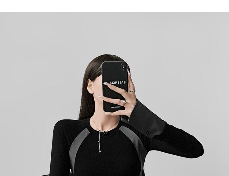 Long-Sleeve Crew Neck Striped Tee Product Image