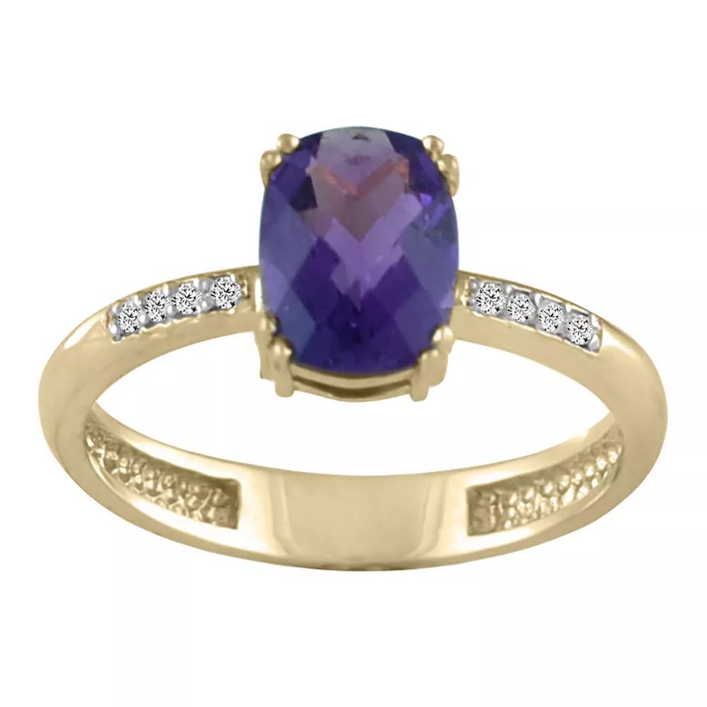 10k Gold Amethyst & Diamond Accent Ring, Women's, Size: 7 Product Image