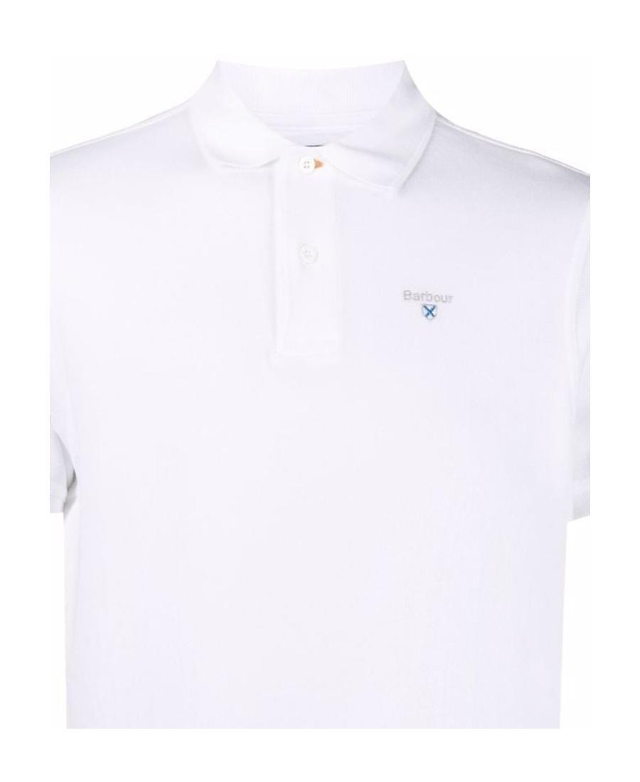 BARBOUR Logo Embroidered Polo Shirt In White Product Image
