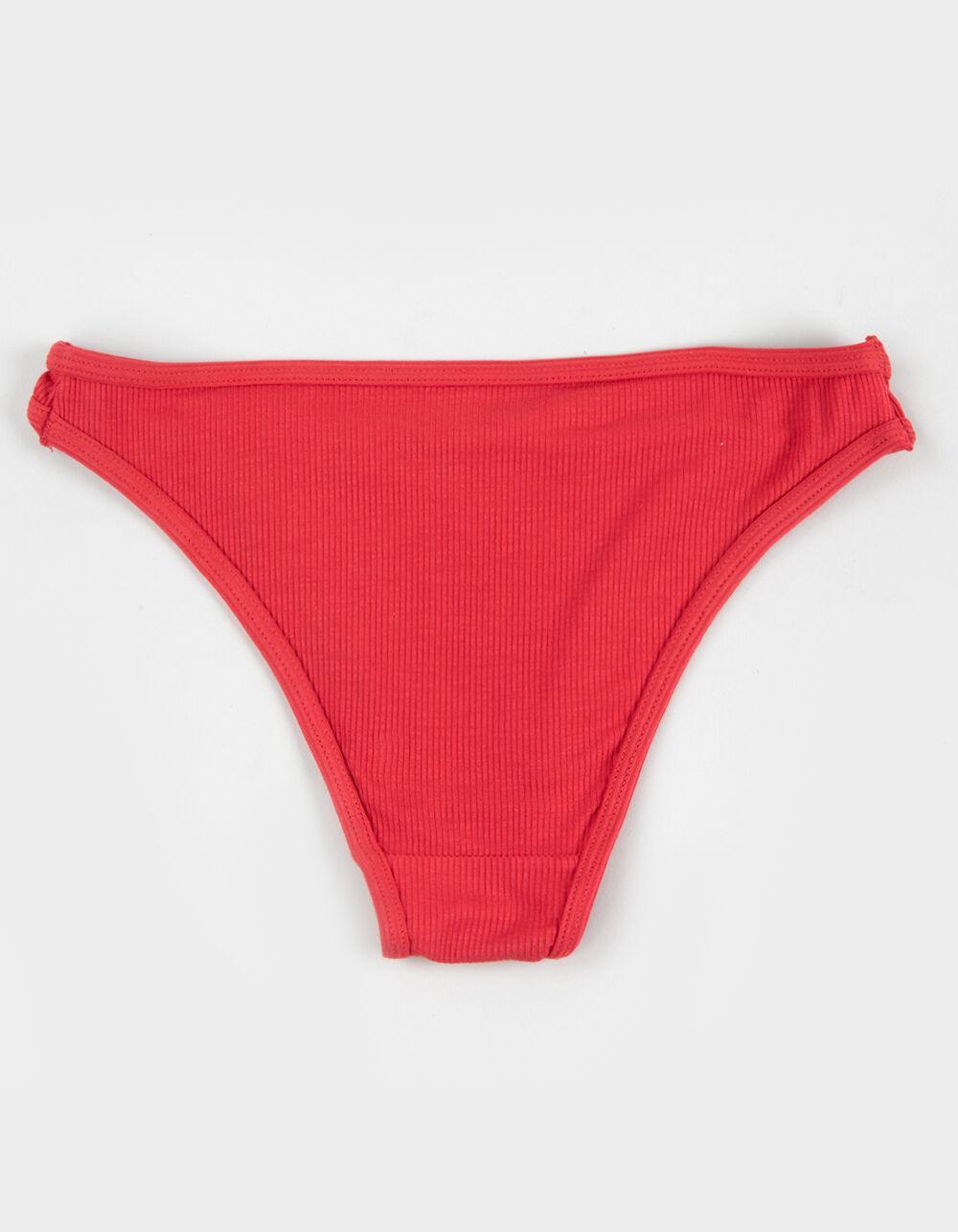 FULL TILT High Leg Rib Bikini Panties - RED Product Image