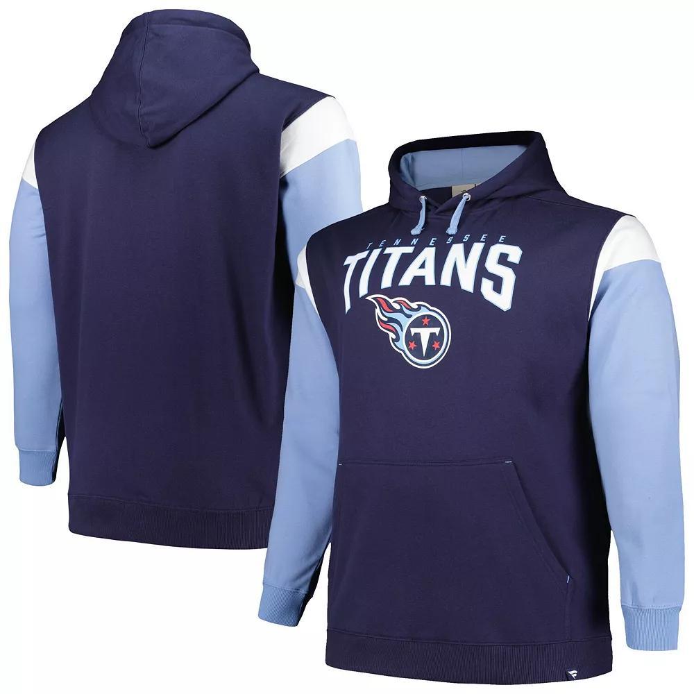 Mens Profile Tennessee Titans Big & Tall Trench Battle Pullover Hoodie Blue Product Image