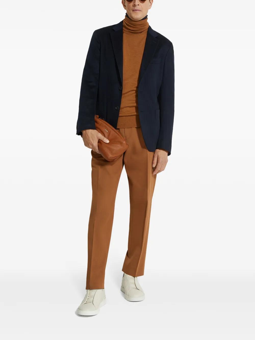 ZEGNA Navy Blue Oasi Cashmere Jacket Product Image