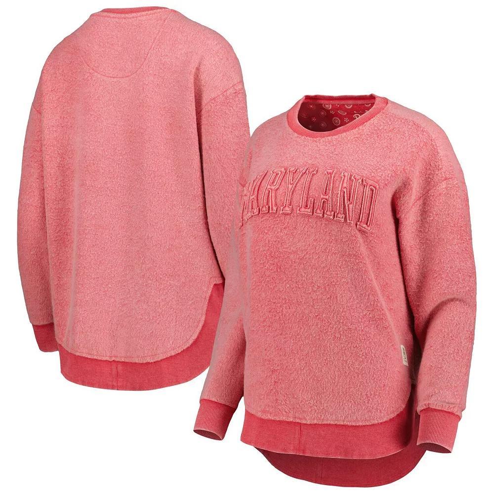 Women's Pressbox Red Maryland Terrapins Ponchoville Pullover Sweatshirt, Size: XL Product Image