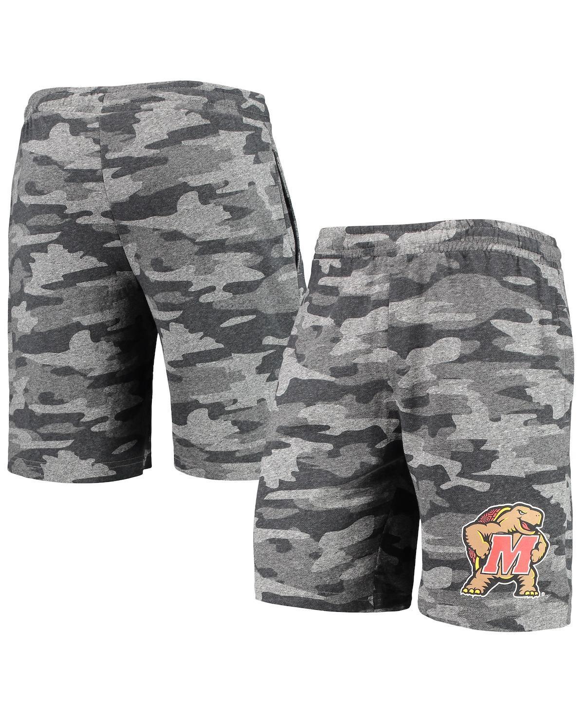 Men's Concepts Sport Charcoal/Gray Maryland Terrapins Camo Backup Terry Jam Lounge Shorts, Size: XL Product Image