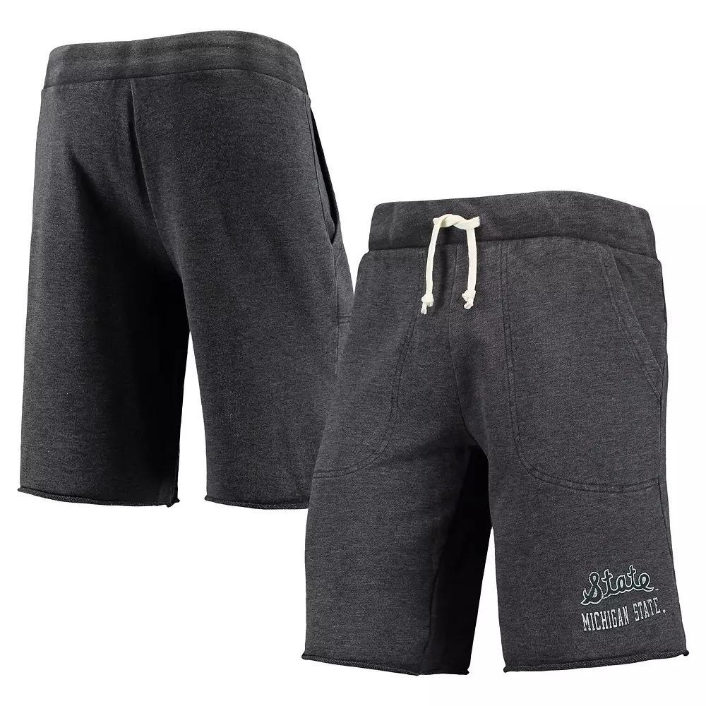Men's Heathered Black Alternative Apparel Michigan State Spartans Victory Lounge Shorts, Size: XL, Charco Product Image