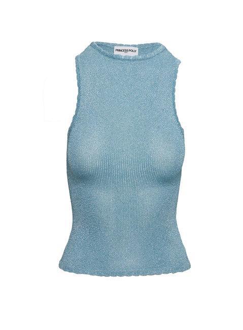 No Pretending Top Blue Glitter Product Image