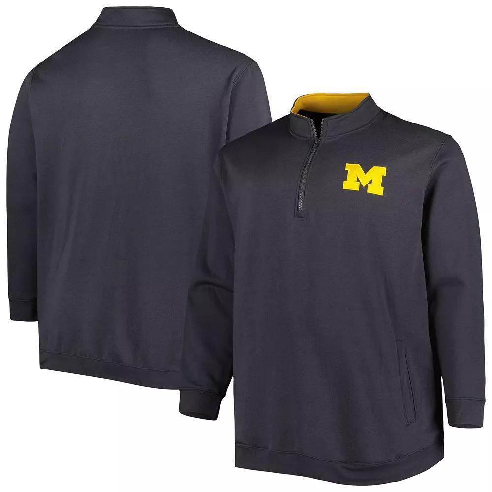Men's Colosseum Charcoal Michigan Wolverines Big & Tall Tortugas Logo Quarter-Zip Sweatshirt, Size: 3XB Product Image