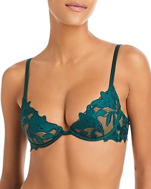 Fleur du Mal Lily Embroidered Plunge Demi Bra Product Image