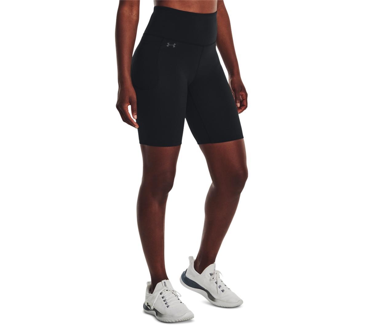 Plus Size Women's Under Armour 8-in. High-Rise Motion Bike Shorts, Size: 1XL, Black  Gray Product Image