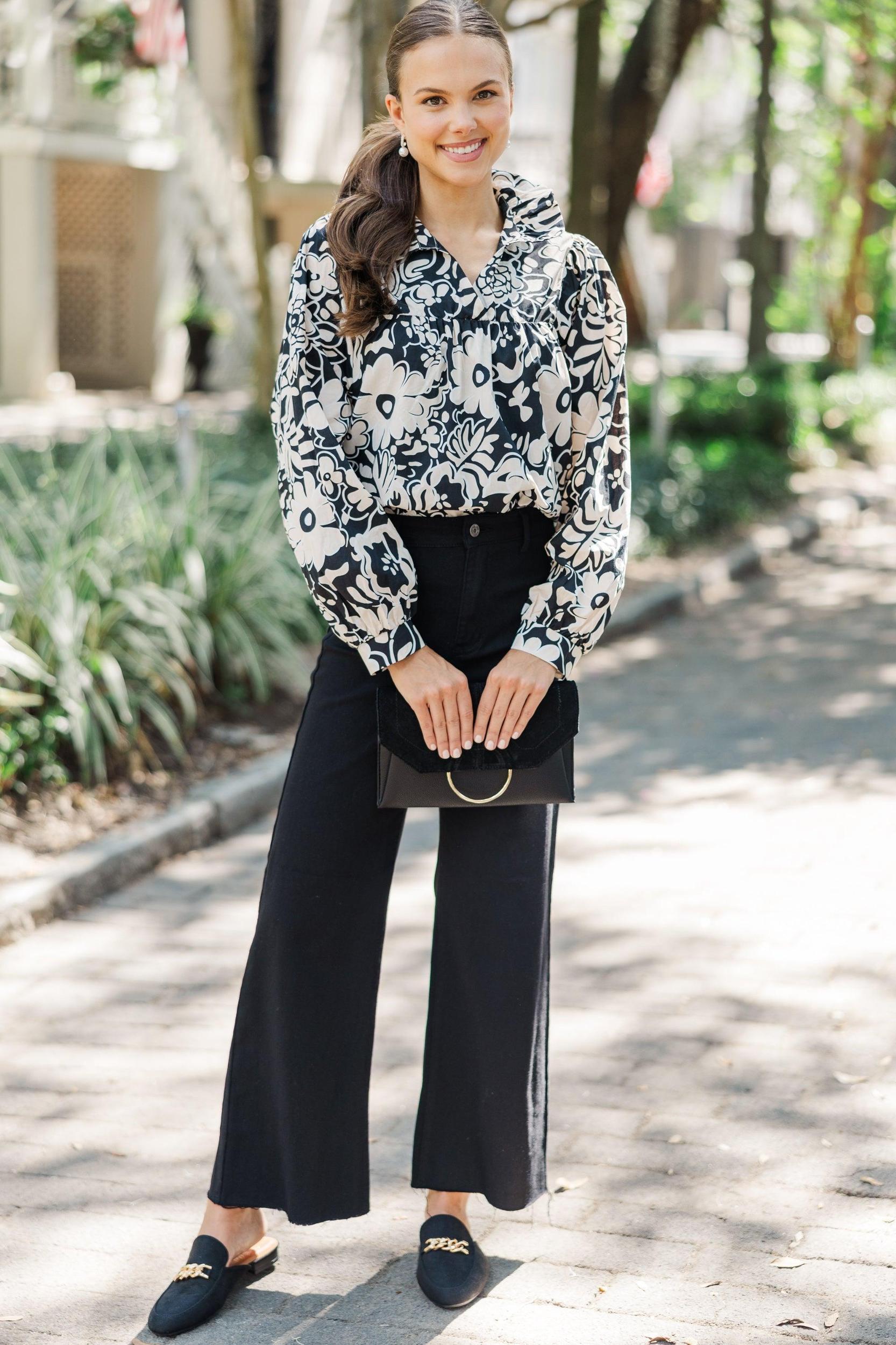 Always With Love Black Floral Blouse Female Product Image