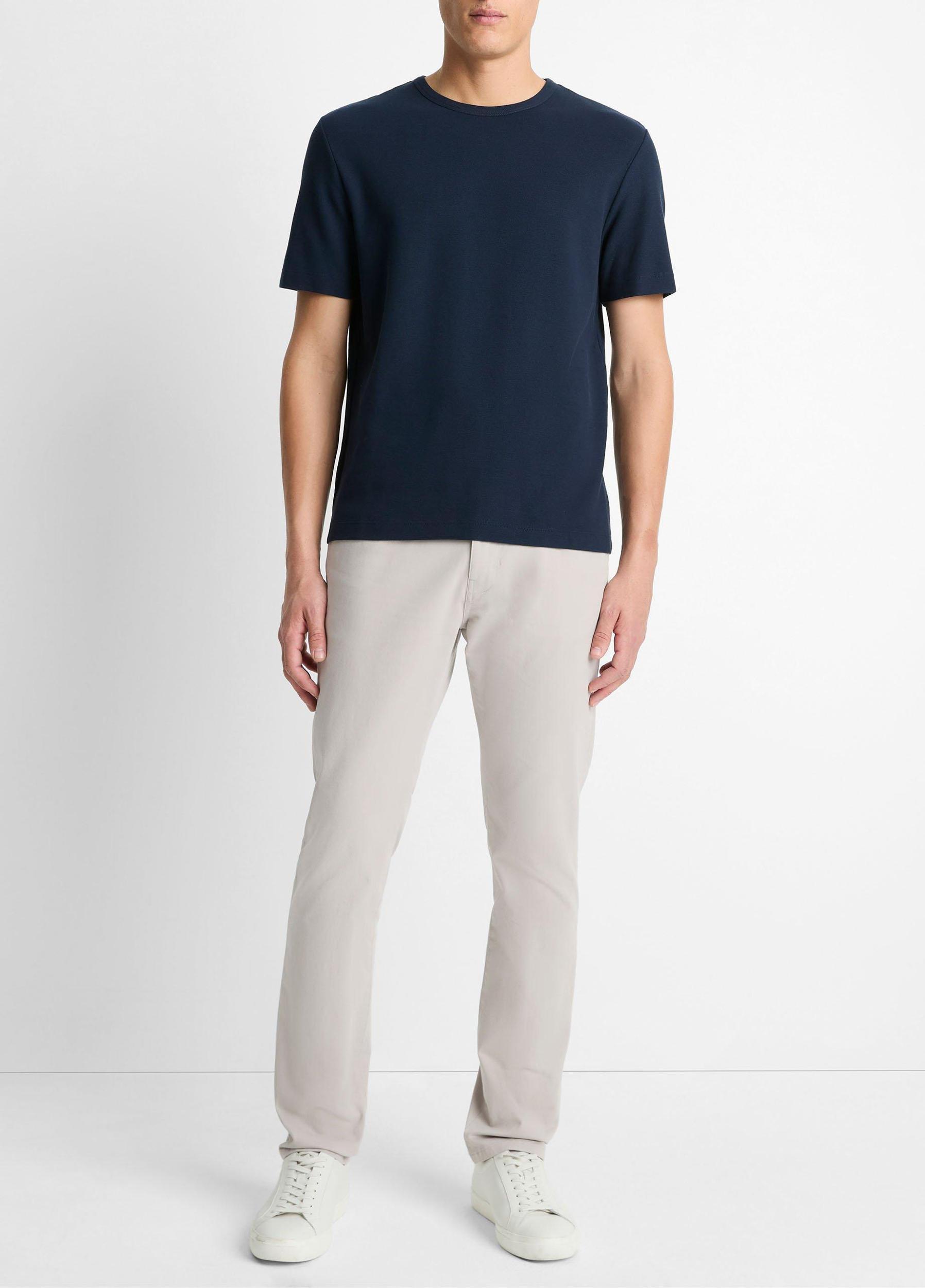 Pima Cotton Piqué Crew Neck T-Shirt Product Image