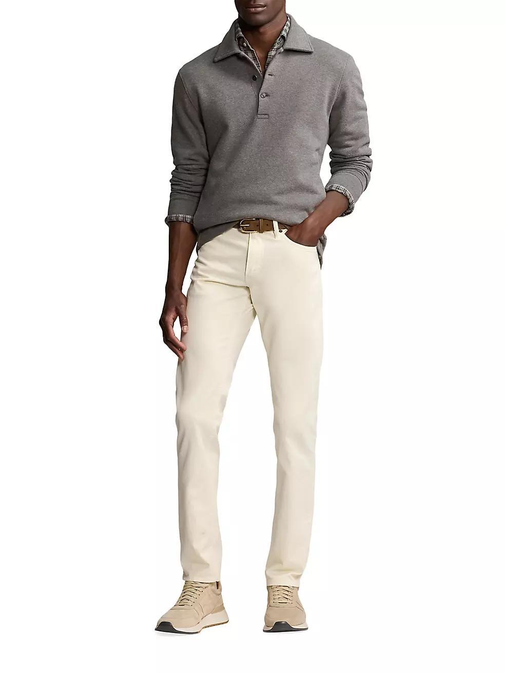 Cotton-Blend Polo Sweater Product Image