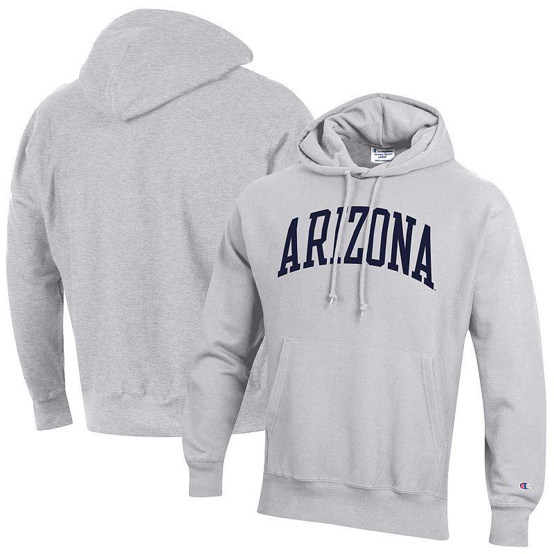 Men's Champion Heathered Gray Arizona Wildcats Team Arch Reverse Weave Pullover Hoodie, Size: 2XL, Grey Product Image