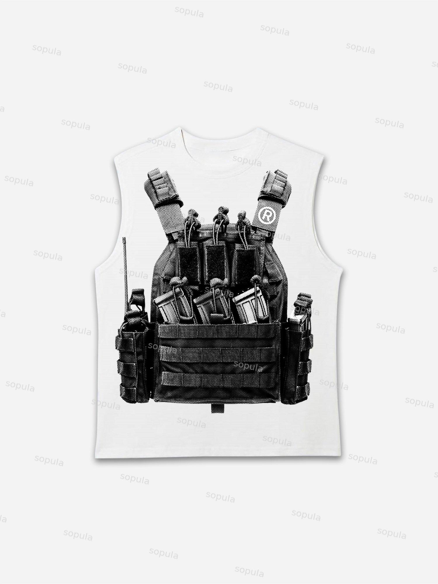 Vintage Locations Body Armor Firearms Graphic Tank Top Product Image