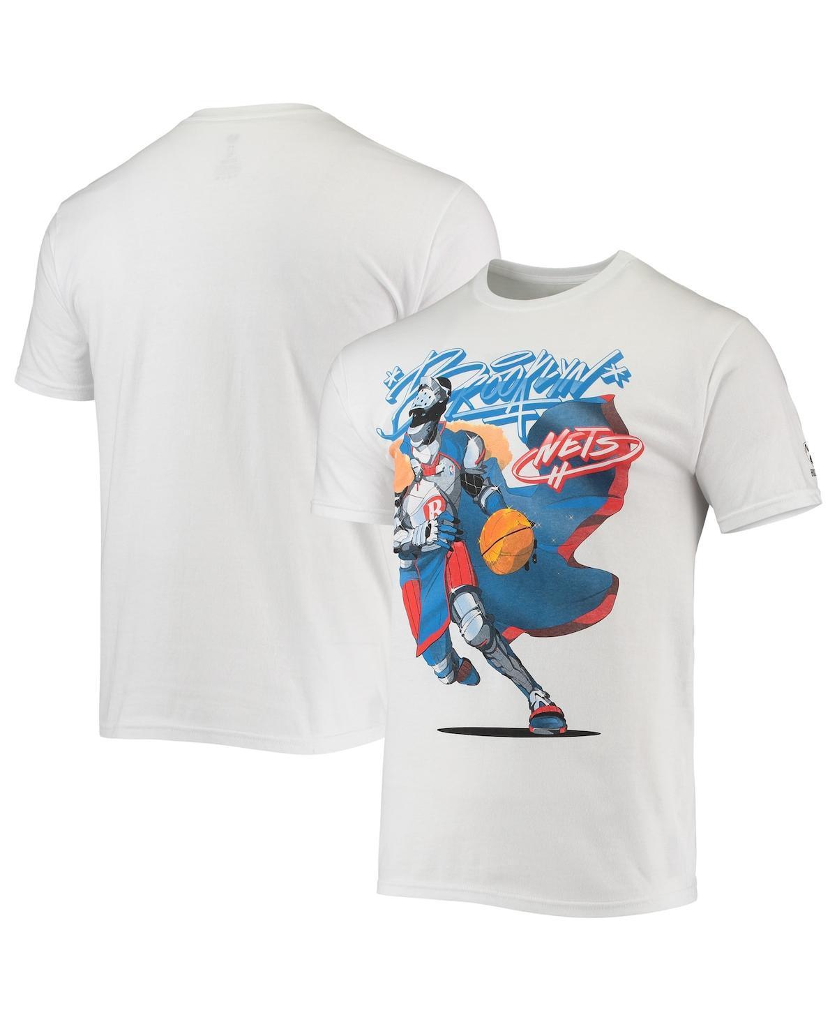 Men's NBA x McFlyy White Brooklyn Nets Identify Artist Series T-Shirt, Size: XL Product Image
