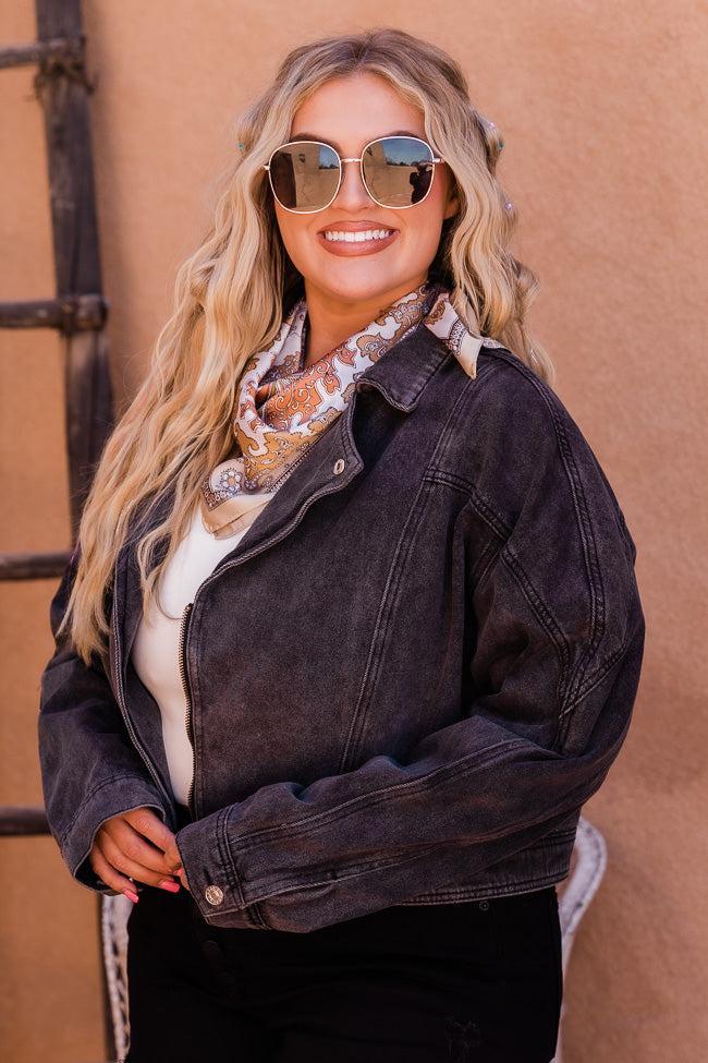 Walk The Walk Black Acid Wash Denim Jacket FINAL SALE Product Image