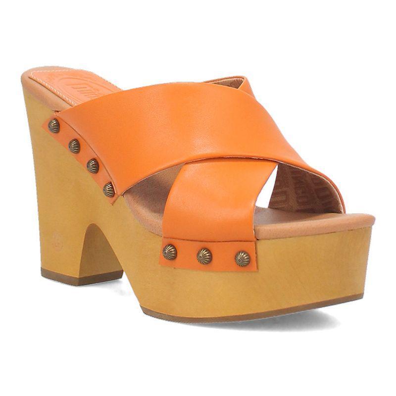 Dingo Driftwood Womens Leather Platform Sandals Product Image
